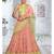 Peach Embroidered Net Semi Stitched Lehenga