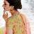 Peach Embroidered Net Semi Stitched Lehenga