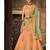 Peach Embroidered Silk Semi Stitched Lehenga