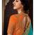Orange Embroidered Brocade Semi Stitched Lehenga
