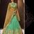 Green Embroidered Silk Semi Stitched Lehenga
