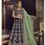 Dark-Blue Embroidered Velvet Semi Stitched Lehenga