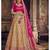 Beige Embroidered Silk Semi Stitched Lehenga