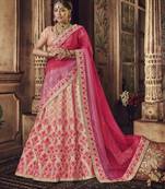 Light-Pink Embroidered Silk Semi Stitched Lehenga