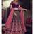 Dark-Purple Embroidered Velvet Semi Stitched Lehenga
