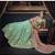 Green Embroidered Silk Semi Stitched Lehenga