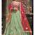 Green Embroidered Net Semi Stitched Lehenga