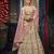 Beige Embroidered Silk Semi Stitched Lehenga