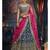 Blue Embroidered Silk Semi Stitched Lehenga
