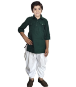 Kids Green Kurta Pyjama Set For Boys 