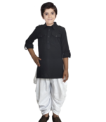 Boys Black Pathani Kurta Pyjama Set 