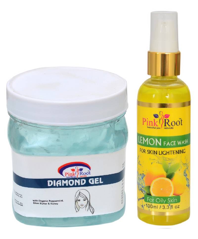 500ml Diamond Gel With 100ml Lemon Face Wash By Pink Root