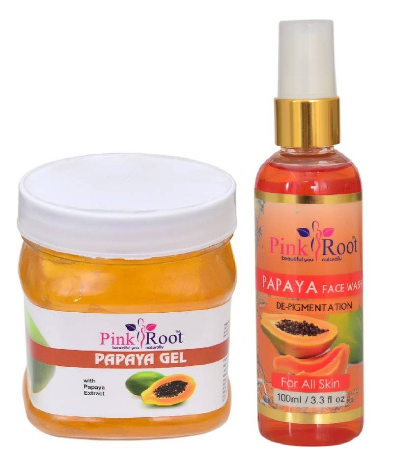 500ml Papaya Gel With 100ml Papaya Face Wash Pink Root PINK ROOT