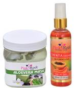 500ml Aloevera Mask  With 100ml Papaya Face wash By Pink Root