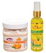 500ml Orange Scrub With 100ml Lemon Face Wash By Pink Root