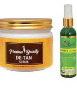 Femina Beauty De-Tan Scrub With Pink Root Aloevera Face Wash