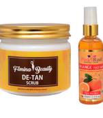 Femina Beauty De-Tan Scrub With Pink Root Orange Face Wash