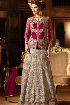 Magenta Embroidered Silk Salwar