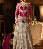 Magenta Embroidered Silk Salwar
