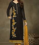 Black Embroidered Georgette Salwar