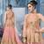 Peach Embroidered Net Salwar