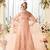 Peach Embroidered Net Salwar