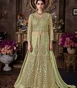 Green Embroidered Net Salwar