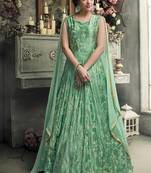 Green Embroidered Net Salwar