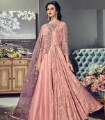 Pink Embroidered Silk Salwar
