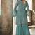 Turquoise Embroidered Net Salwar