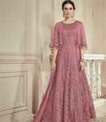 Pink Embroidered Net Salwar