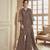 Brown Embroidered Net Salwar