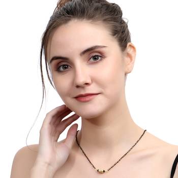 Gold cubic zirconia mangalsutra 1