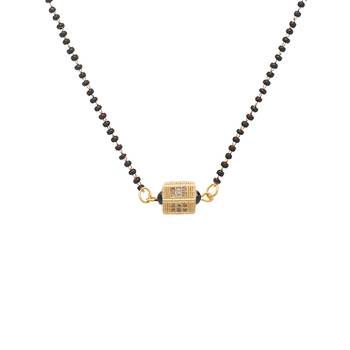 Gold cubic zirconia mangalsutra 4