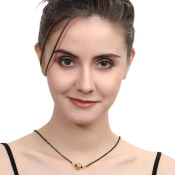 Gold cubic zirconia mangalsutra 1