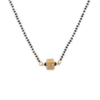 Gold cubic zirconia mangalsutra 4