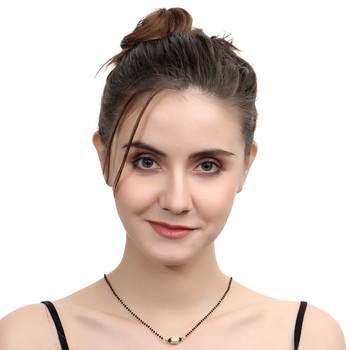 Gold cubic zirconia mangalsutra 2