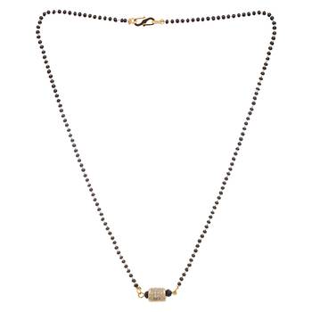 Gold cubic zirconia mangalsutra 3