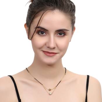 Gold cubic zirconia mangalsutra 2