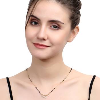 Gold cubic zirconia mangalsutra 1