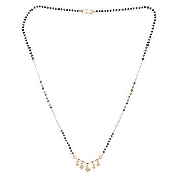 Gold cubic zirconia mangalsutra 4