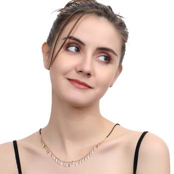 Gold cubic zirconia mangalsutra 1