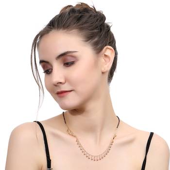 Gold cubic zirconia mangalsutra 1