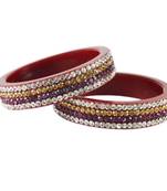 Maroon Crystal Bangles And Bracelets