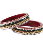 Maroon Crystal Bangles And Bracelets