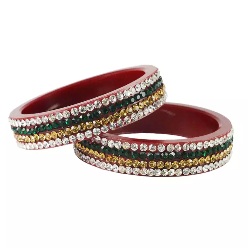 Maroon Crystal Bangles And Bracelets