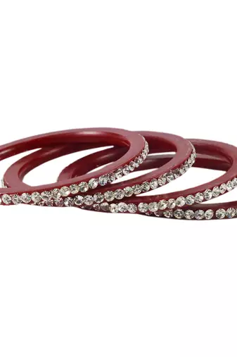 Maroon Crystal Bangles And Bracelets