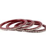 Maroon Crystal Bangles And Bracelets