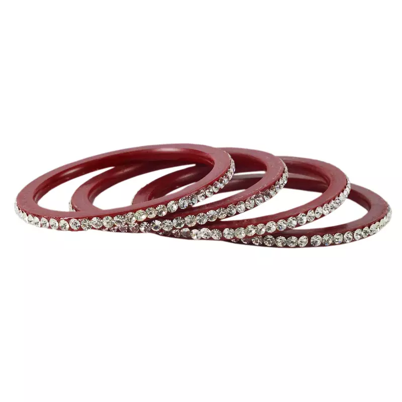 Maroon Crystal Bangles And Bracelets