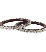 Maroon Crystal Bangles And Bracelets